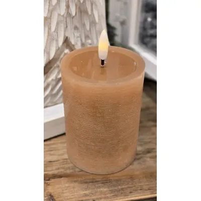 Brown Melted Realistic Flame 3x4in LED Candle