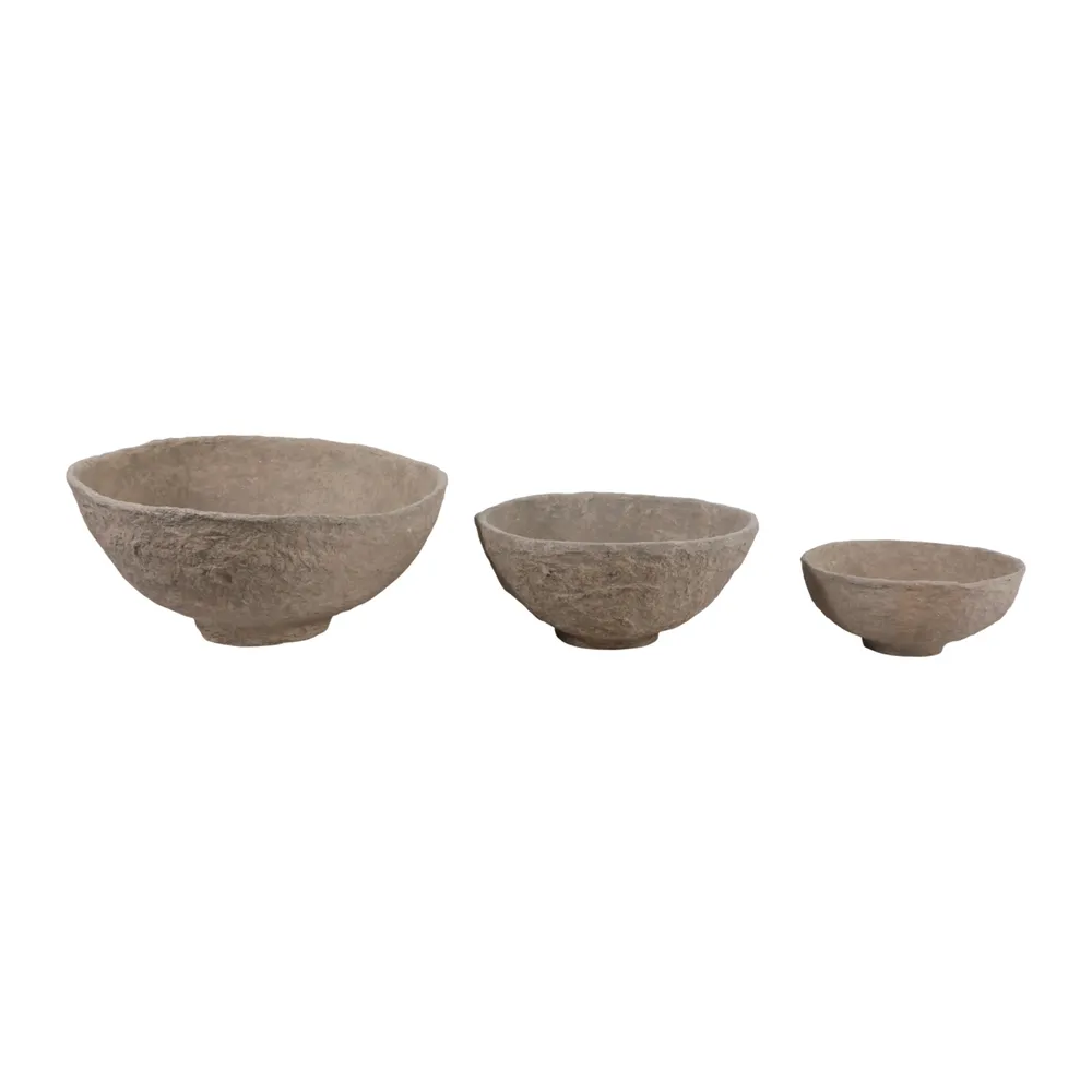 BECKLEY SET OF 3 TAN BOWLS 10 (IN)