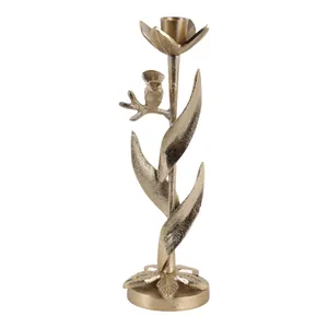 HOLLYMOOR GOLD CANDLE HOLDER 11 (IN) 4