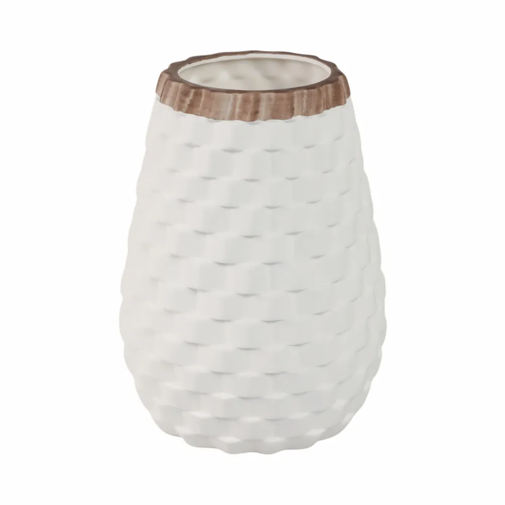 GORTONRUN WHITE VASE 9 (IN)