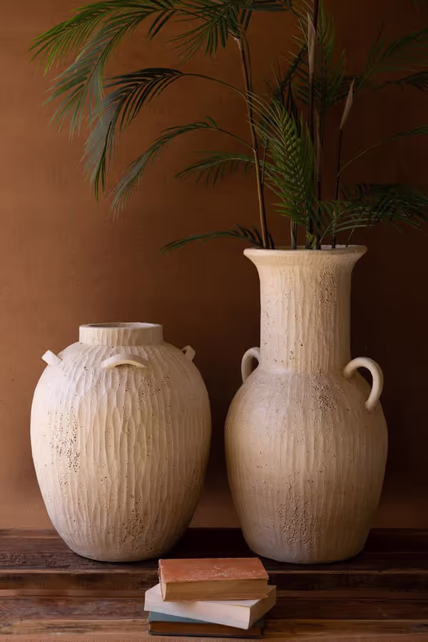 Stone Composite Urn with Two Handles