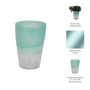 LUTHERLEY BLUE GLASS VASE 9 (IN) 10