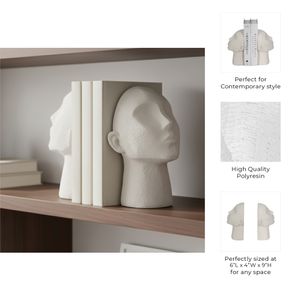 EMORYSHAW SET OF 2 WHITE BOOKENDS 9 (IN) 9