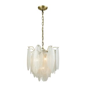 Hush 18'' Wide 4-Light Pendant - Aged Brass with White 1