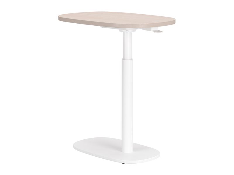 Buddy Adjustable Rotating Side Table Natural & White 5