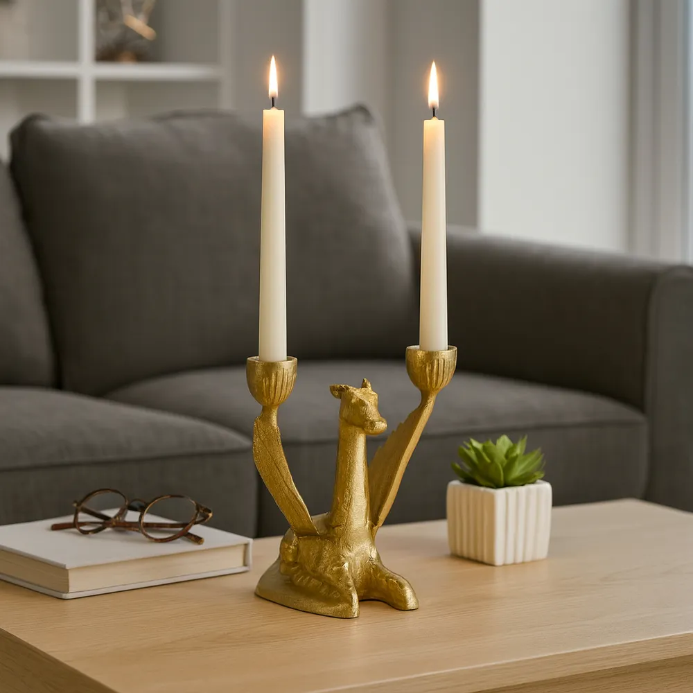 JORDANCREST GOLD CANDLE HOLDER 6 (IN)