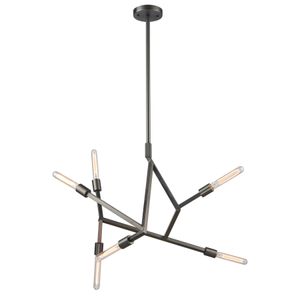 Freeform 28'' Wide 6-Light Chandelier - Dark Graphite 1