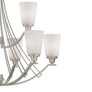 Wright 33'' Wide 9-Light Chandelier - Matte Nickel 4