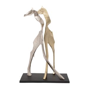 METAL, 26" GIRAFFE SISTERS, SILVER/GOLD 1