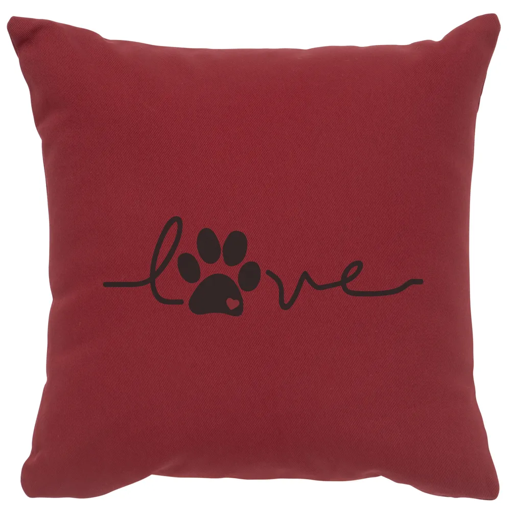 Image Pillow - Love Paw - Cotton Brick