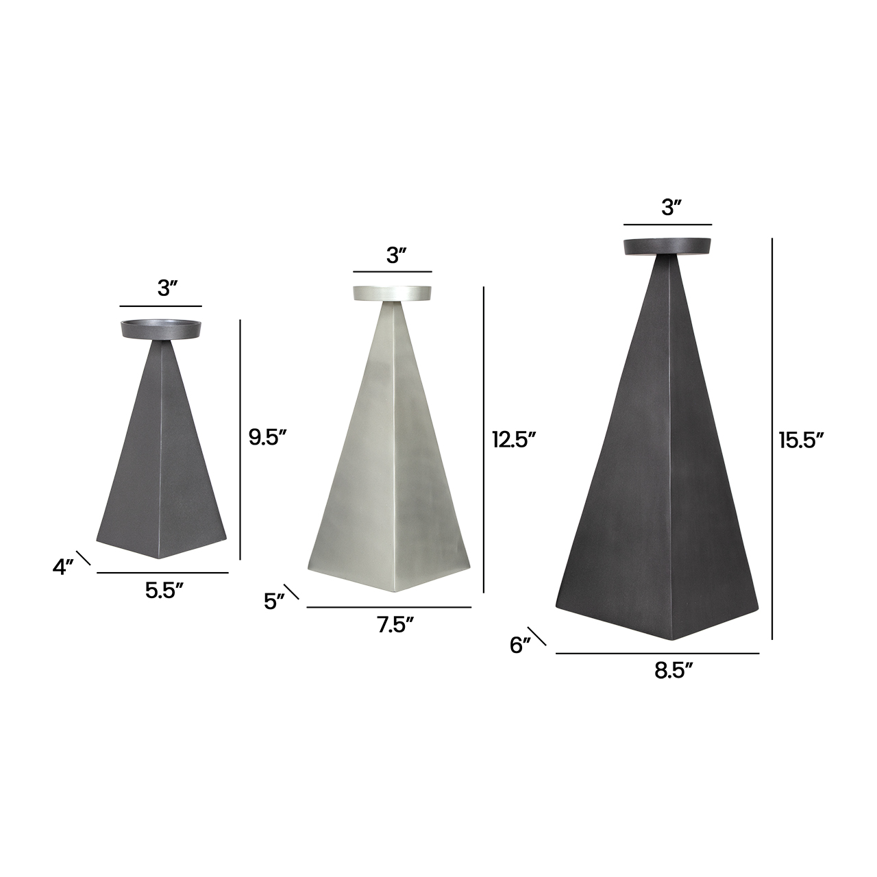 Osric Candleholders -Set 3 -SB 3
