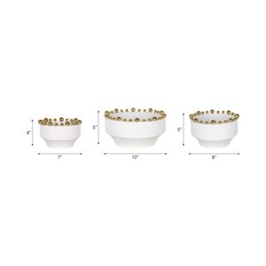 SAGEGROVE SET OF 3 WHITE BOWLS 5 (IN) 6