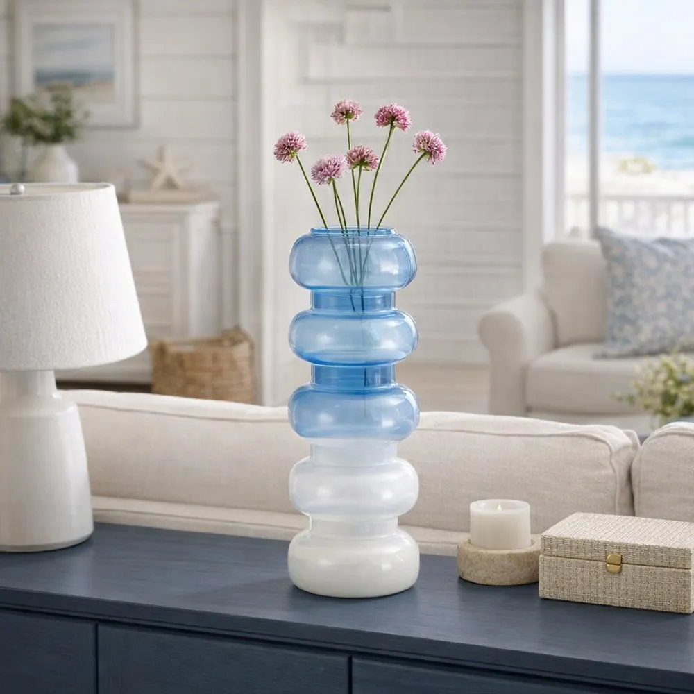 HARLOWFIELD BLUE GLASS VASE 17 (IN)