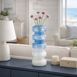 HARLOWFIELD BLUE GLASS VASE 17 (IN) 2