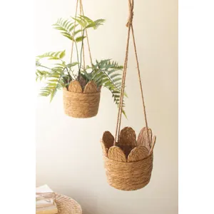 Woven Seagrass Hanging Planter Basket 6