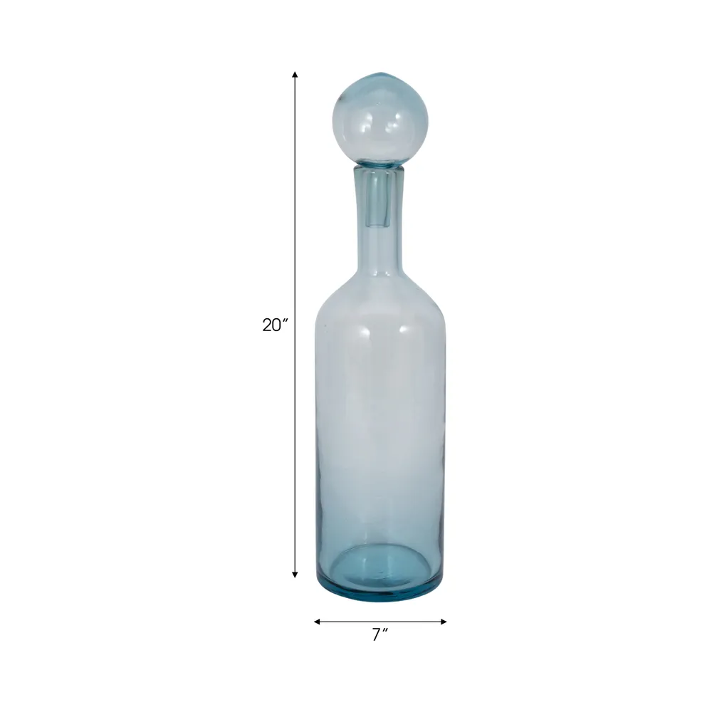 ZOEPARK BLUE GLASS VASE 20 (IN)