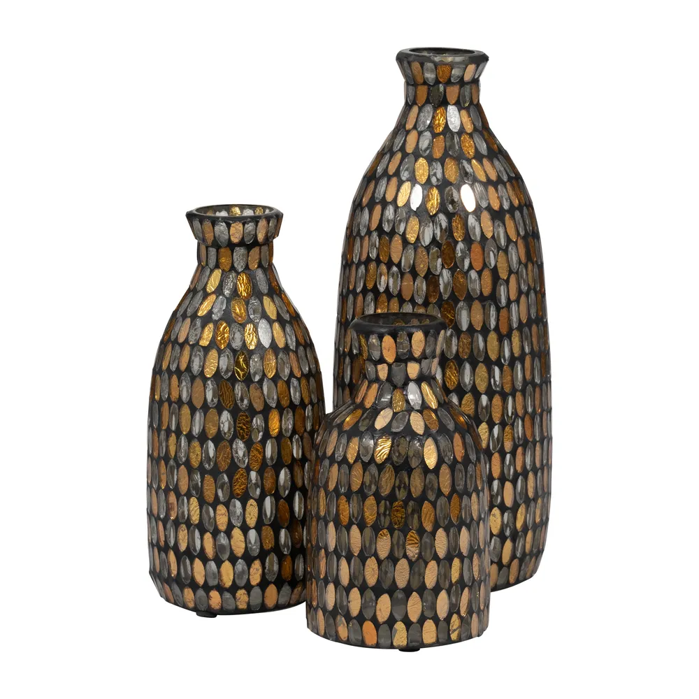 ENSLEYRIDGE BRONZE GLASS VASE 7 (IN)