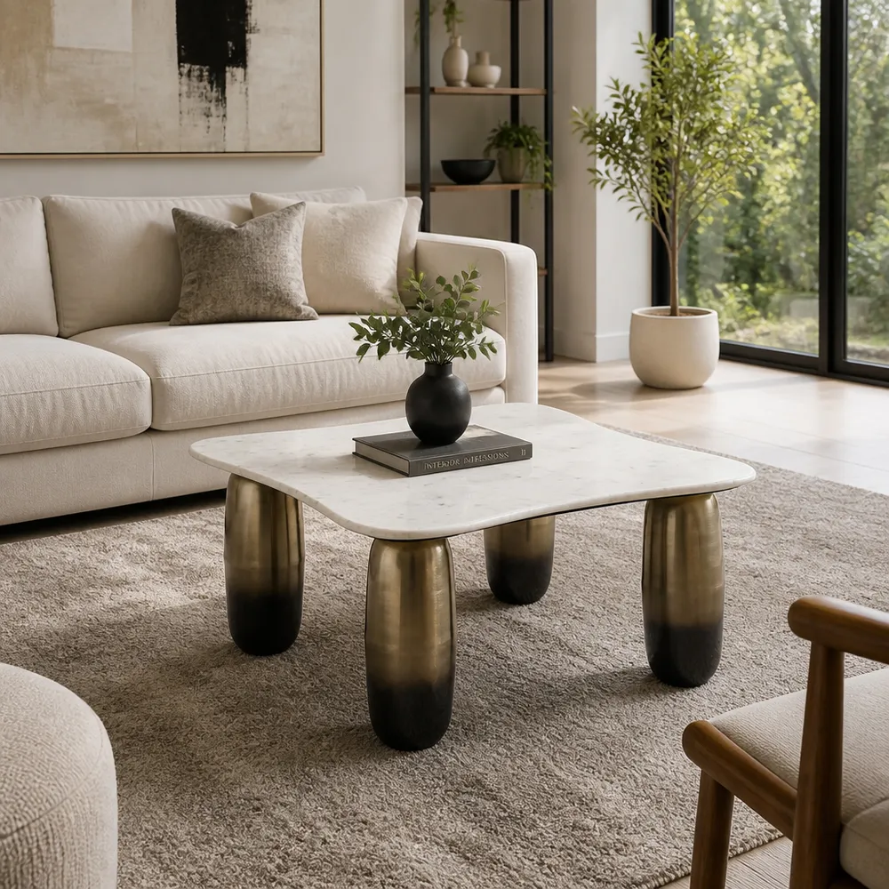 AVAPORT GOLD COFFEE TABLE 16 (IN)