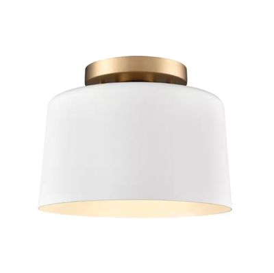 Fiero 10″ Wide 1-Light Semi Flush Mount - Matte White