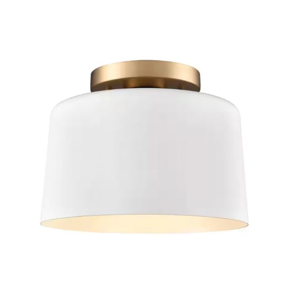 Fiero 10'' Wide 1-Light Semi Flush Mount - Matte White