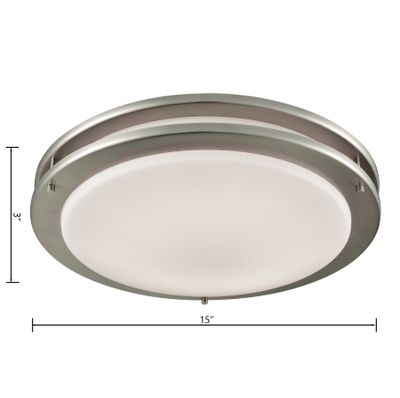 Clarion 15'' Wide 1-Light Flush Mount - Brushed Nickel
