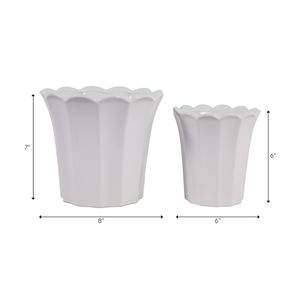 DEANGROVE SET OF 2 WHITE PLANTER 7 (IN) 8