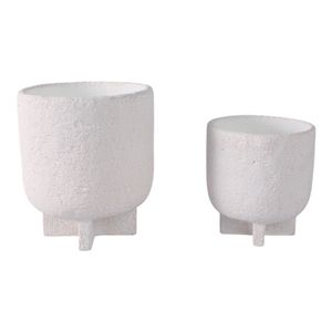 ELDONBROOK SET OF 2 WHITE PLANTER 8 (IN) 3