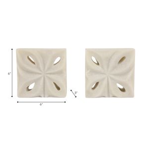 ROSEGATE SET OF 2 WHITE BOOKENDS 6 (IN) 8