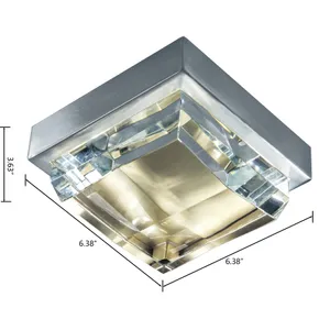 Crystal 6.5'' Wide Integrated LED Flush Mount - Brushed Nickel/Satin Brass 2