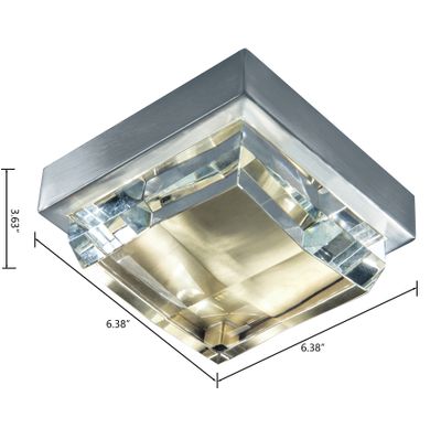 Crystal 6.5″ Wide Integrated LED Flush Mount - Brushed Nickel/Satin Brass