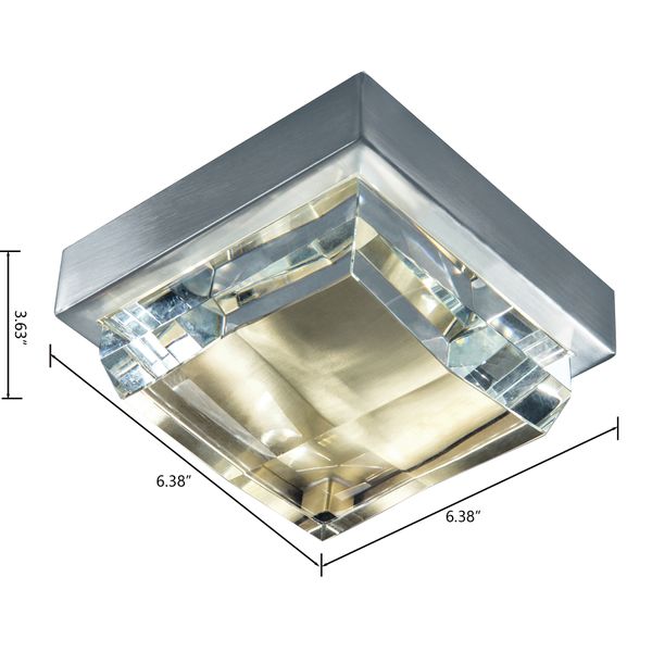 Crystal 6.5'' Wide Integrated LED Flush Mount - Brushed Nickel/Satin Brass