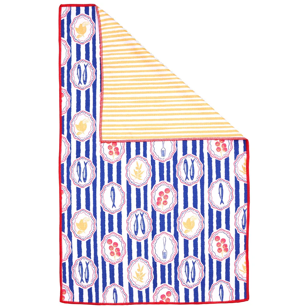 Mediterranean Market Waffle Weave Tea Towel