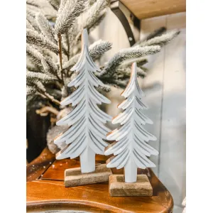 Wooden Tree w/ White & Gold Enamel 7x2x16in 4
