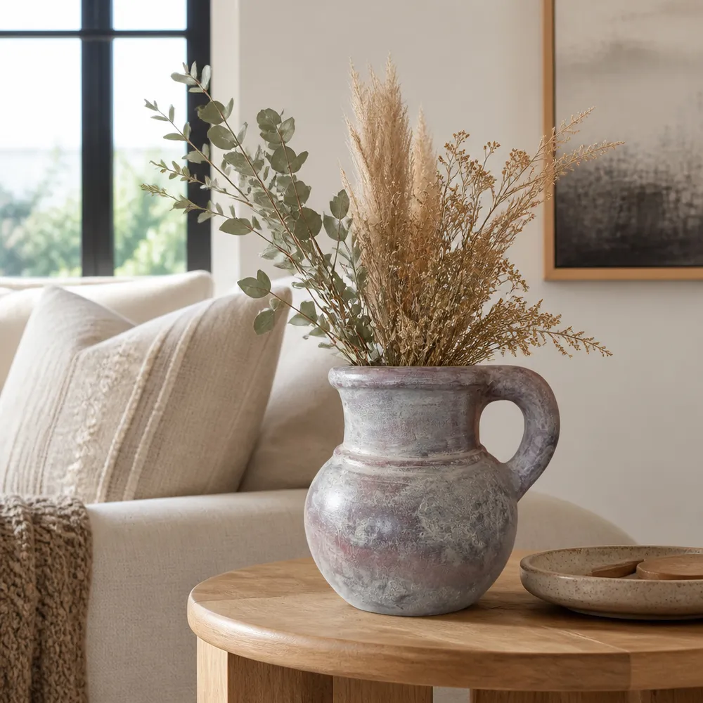 SHERMANGROVE GRAY VASE 9 (IN)