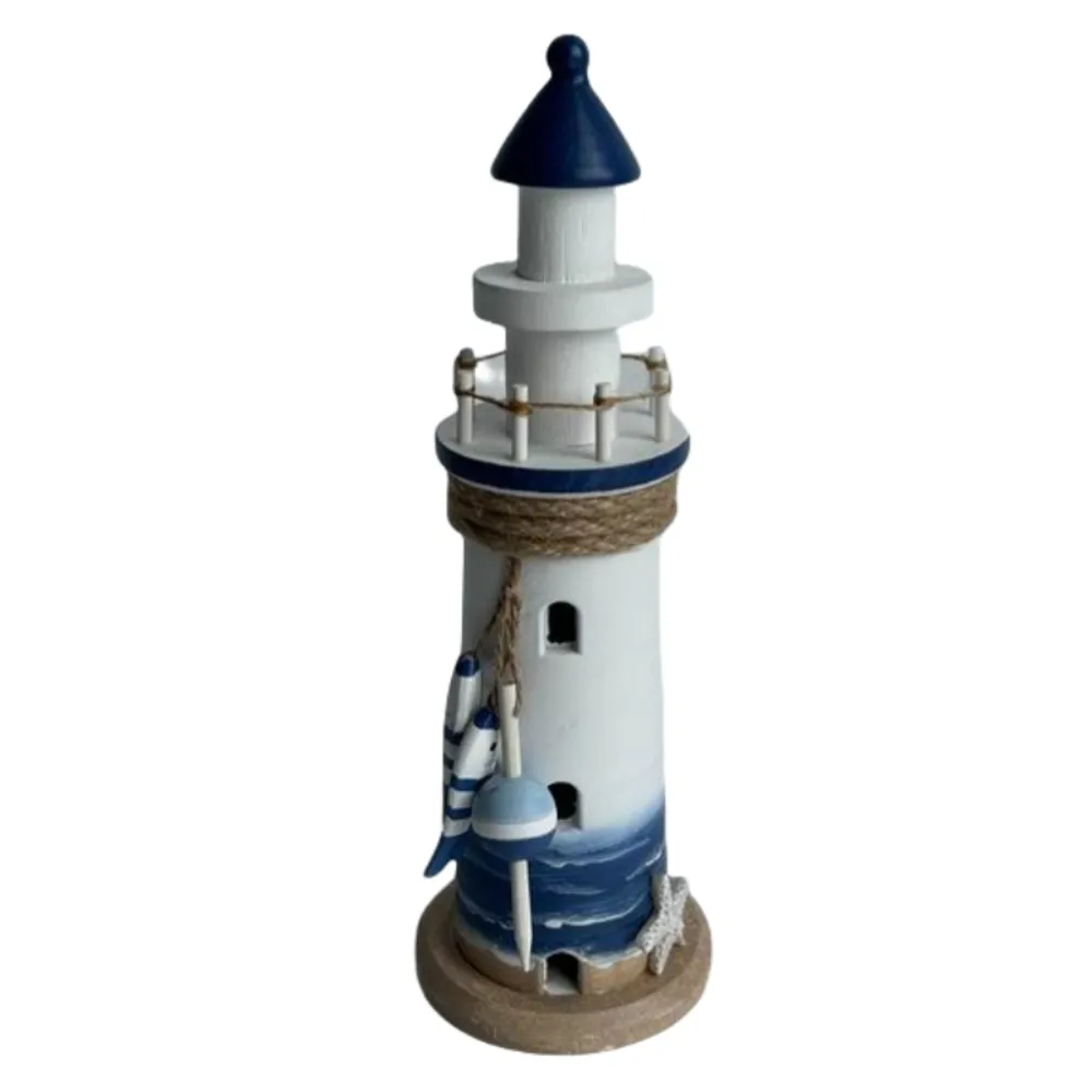 10-3/4" LIGHTHOUSE WITH DARK BLUE TOP