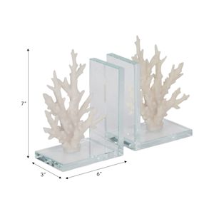 HEMMINGFORD SET OF 2 WHITE BOOKENDS 8 (IN) 8