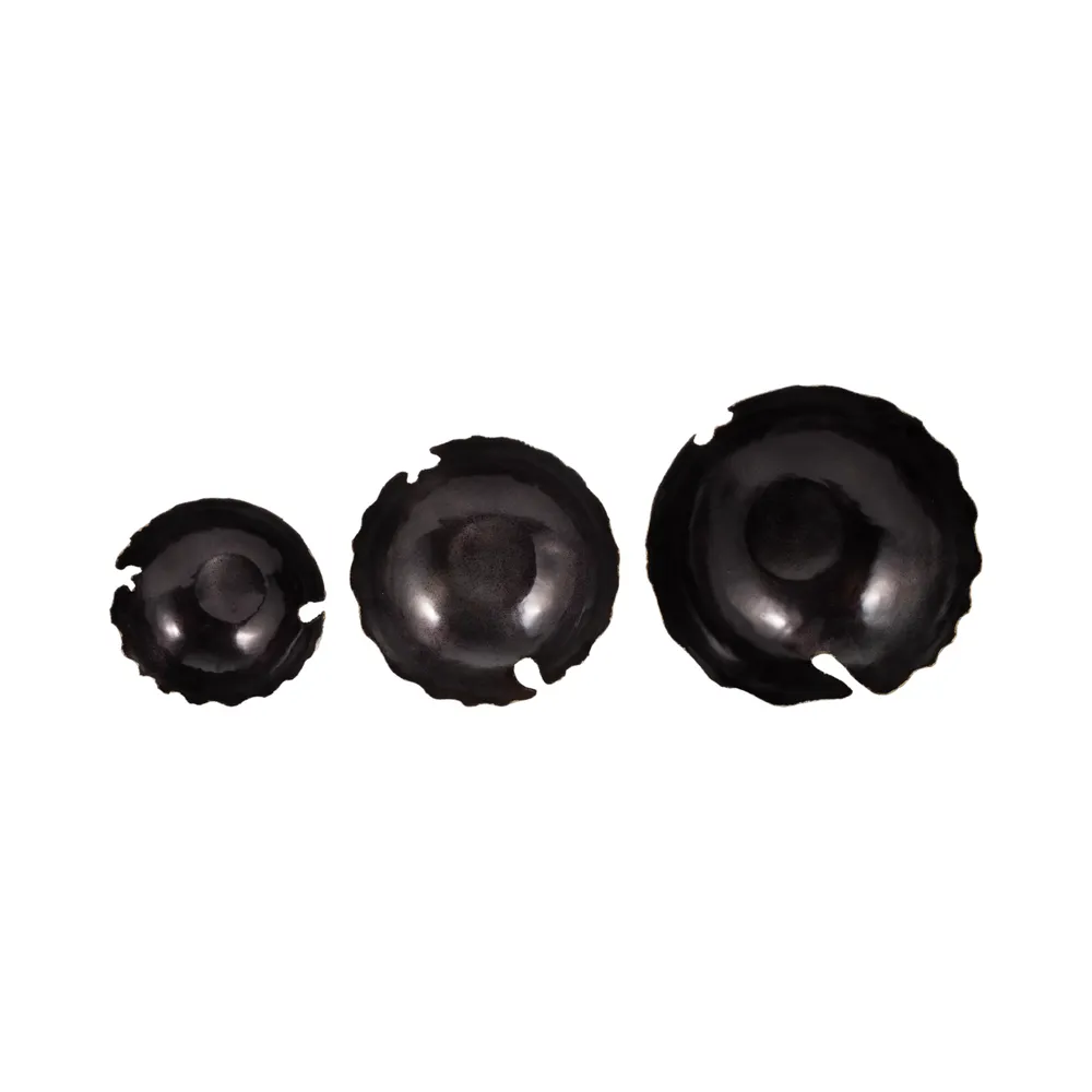 BRENTONSTONE SET OF 3 BLACK BOWLS 6 (IN)