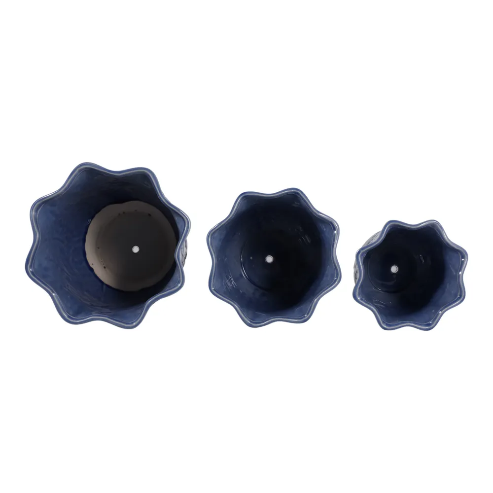 CLAYBROOK SET OF 3 BLUE PLANTER 9 (IN)