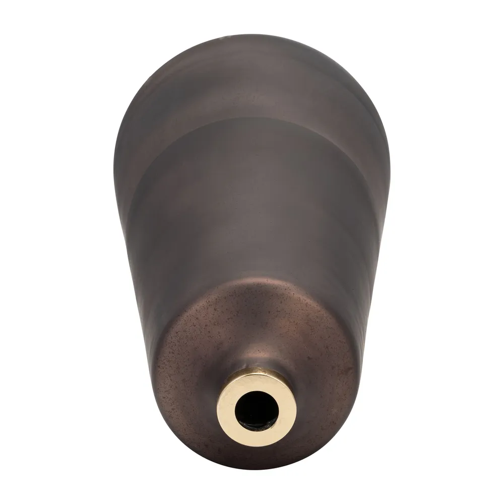 GRISHAMSHAW BRONZE GLASS VASE 21 (IN)