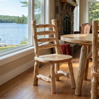Cedar Ladder-back Log Side Chair - Coffee
