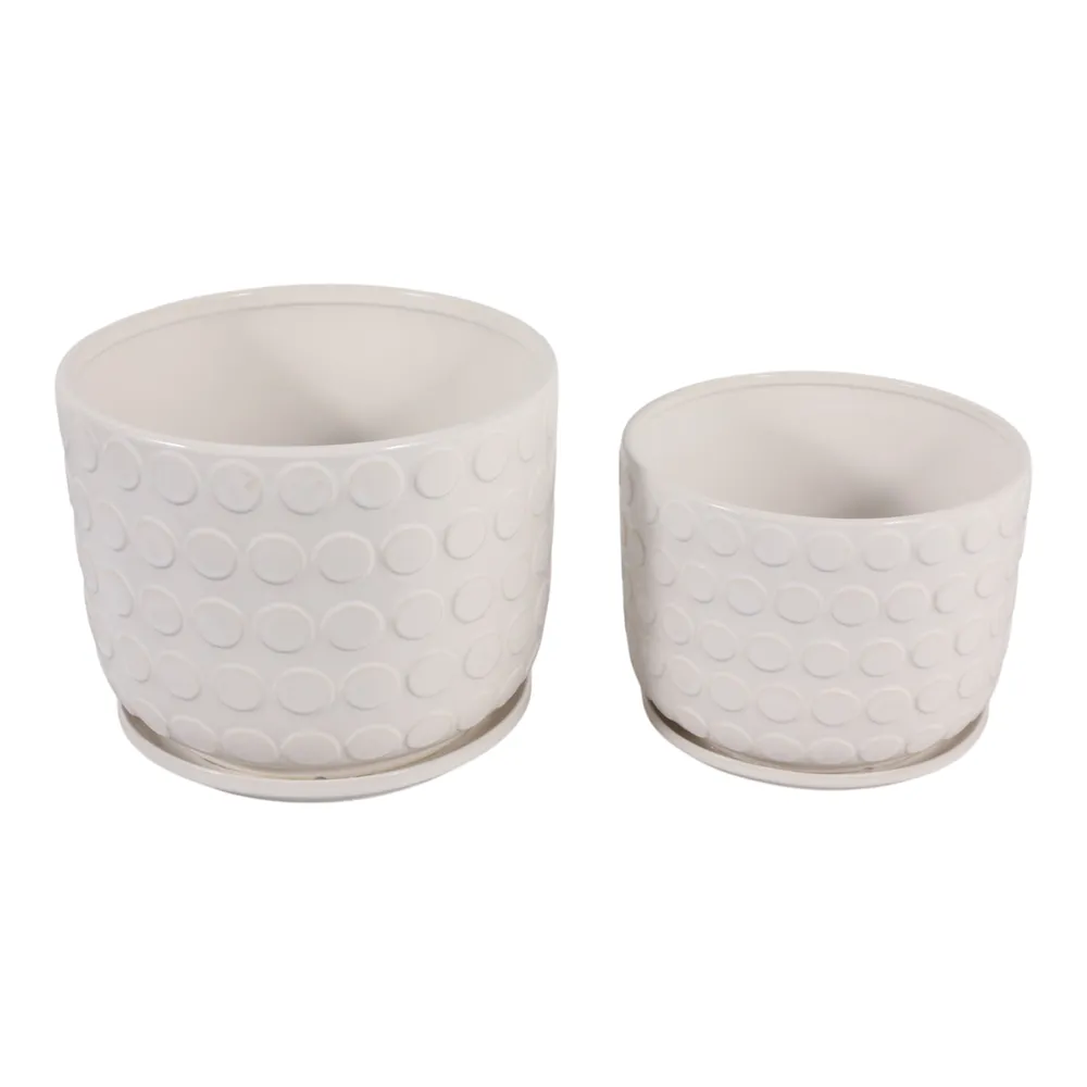 FIONAOAK SET OF 2 IVORY PLANTER 10 (IN)