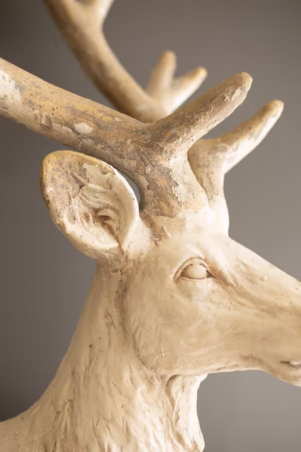 Antique White Faux Concrete Deer