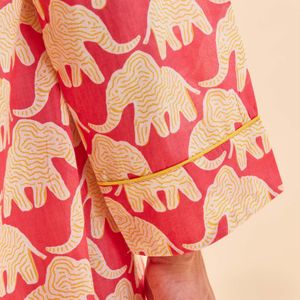 Elephants Pink Cotton Night Shirt 7