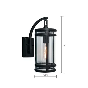 New Yorker 14'' High 1-Light Outdoor Sconce - Acid Dipped Black 2