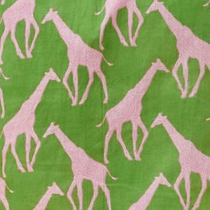 Giraffe Pink Green Cotton Night Shirt 3