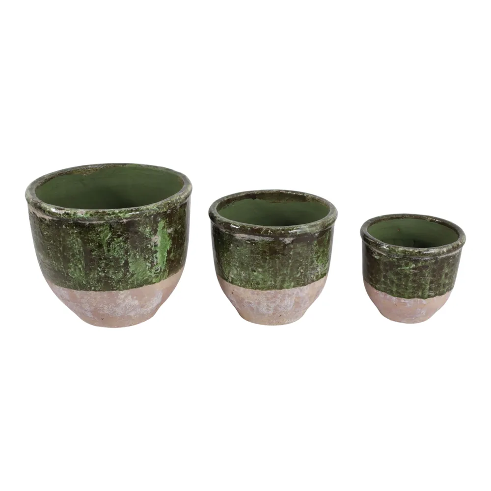 HAYFORDWAY SET OF 3 GREEN PLANTER 8 (IN)