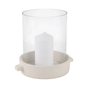 10X10" TERRACOTTA HURRICANE PILLAR HOLDER, WHITE 3