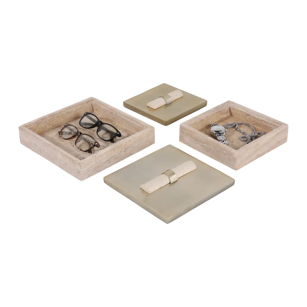 BAYARDWOOD SET OF 2 GOLD BOXES 4 (IN)