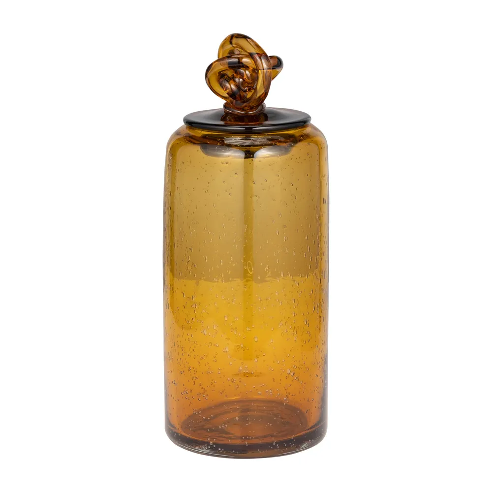 DIXONWELL ORANGE GLASS VASE 12 (IN)