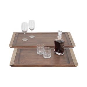 ALDENTON SET OF 2 BROWN TRAY 1 (IN) 3